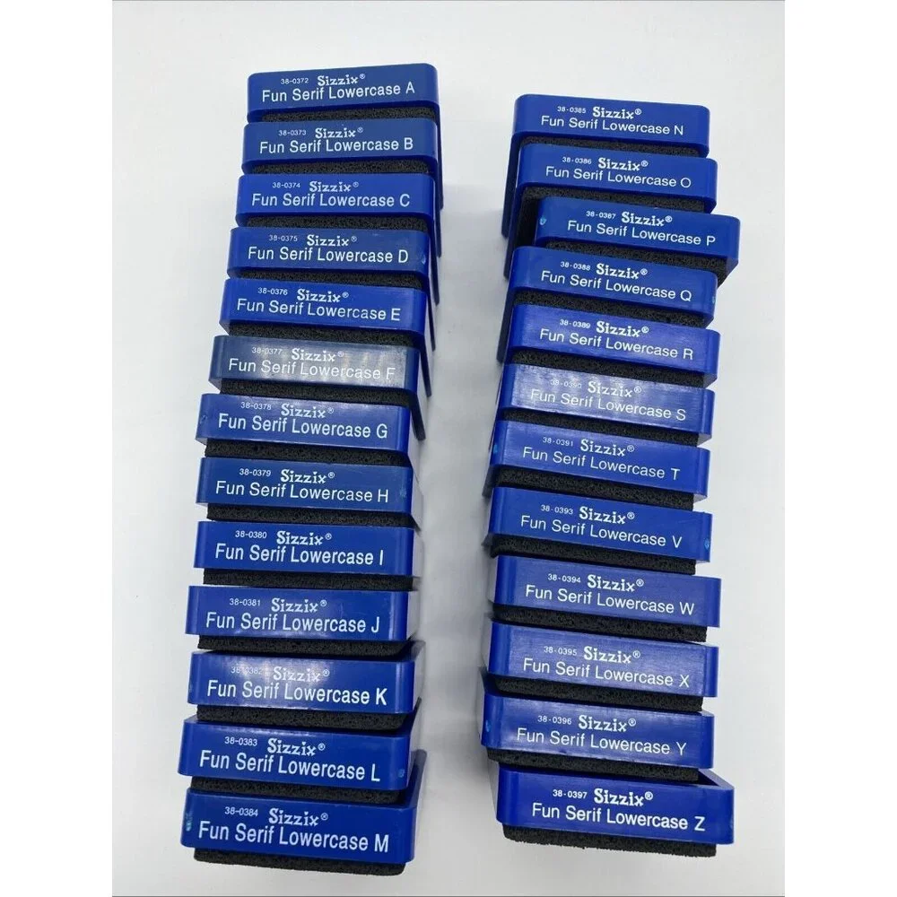 Sizzix Fun Serif Lowercase Alphabet Die Set 25 Dies Missing U